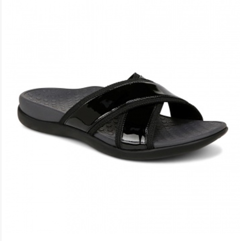 Vionic Merced Black Slides 8 Preowned